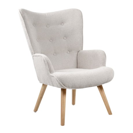 ALMA Armchair Natural / Teddy White Fabric (K/D)
