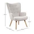 ALMA Armchair Natural / Teddy White Fabric (K/D)