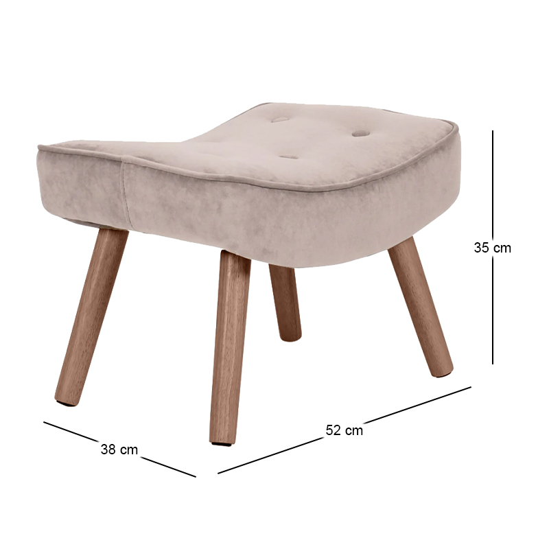 ALMA Stool Walnut/Velure Light Brown (K/D)