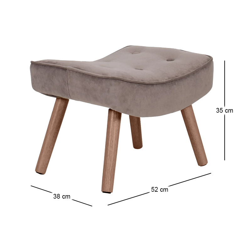 ALMA Stool Walnut/Velure Brown (K/D)