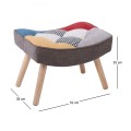 ALMA Stool Natural / Patchwork Fabric (K/D)