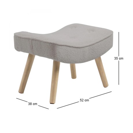 ALMA Stool Natural / Teddy Light Grey Fabric (K/D)