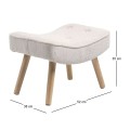 ALMA Stool Natural / Teddy White Fabric (K/D)