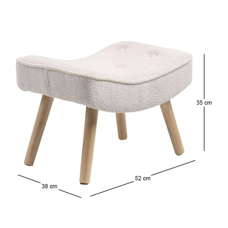 ALMA Stool Natural / Teddy White Fabric (K/D)