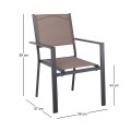 AMIRAL Armchair Alu Anthracite/Textilene Cappuccino