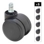 Megapap Spare Wheels for office chairs set of 5 pcs, color black