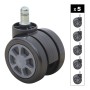 Megapap Spare Wheels for office chairs set of 5 pcs, color black - grey