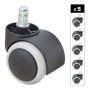 Megapap Spare Wheels for office chairs set of 5 pcs, color black - white
