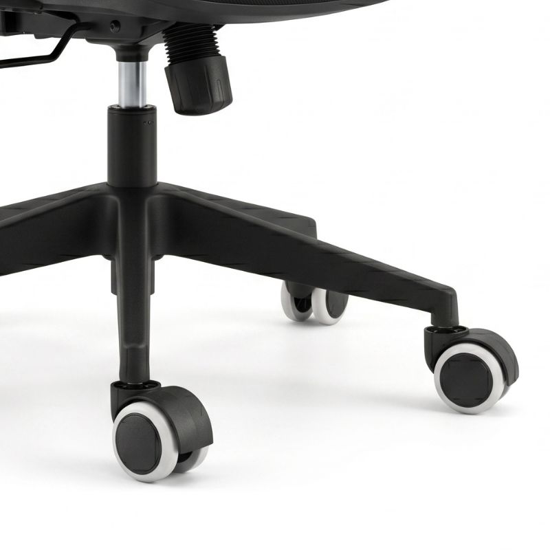 Megapap Spare Wheels for office chairs set of 5 pcs, color black - white
