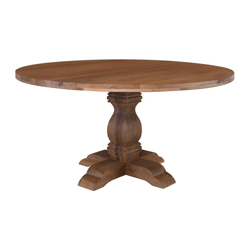 ATLAS Round Dining Table D.150cm, Mango Smoke Walnut