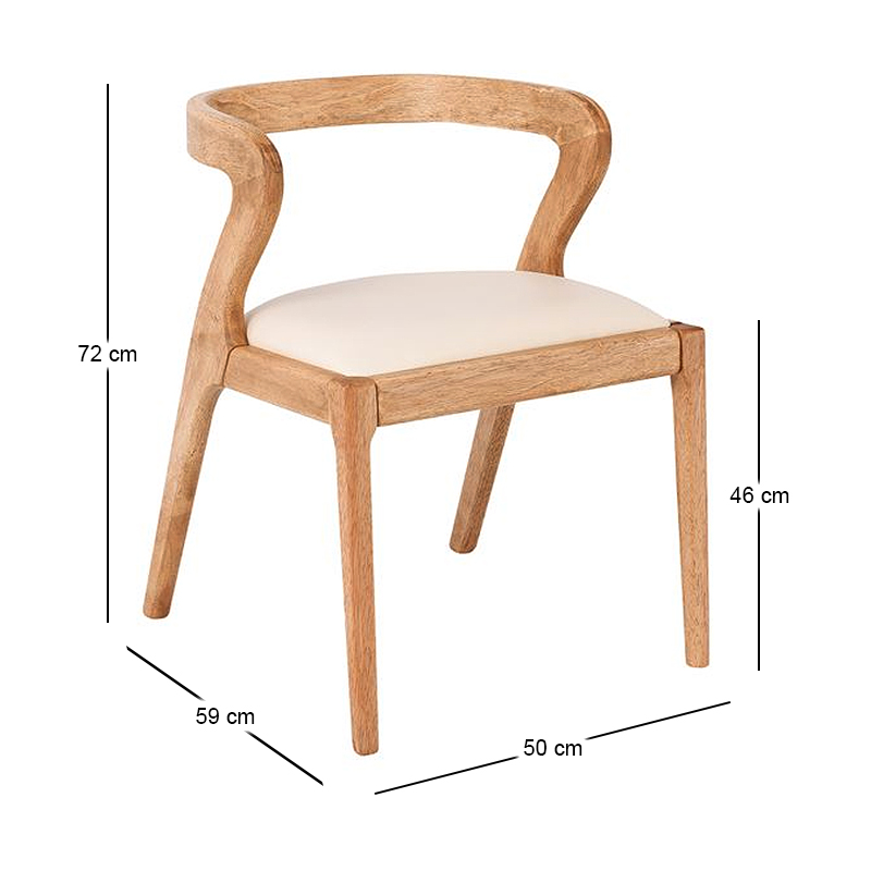 AVERY Chair Natural, Pu Cream