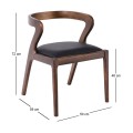 AVERY Chair Walnut, Pu Black