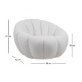BEVERLY Armchair Teddy White Fabric