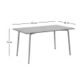 BRIO Flat Table-Pro 140x80cm Metal Cool Grey 4C