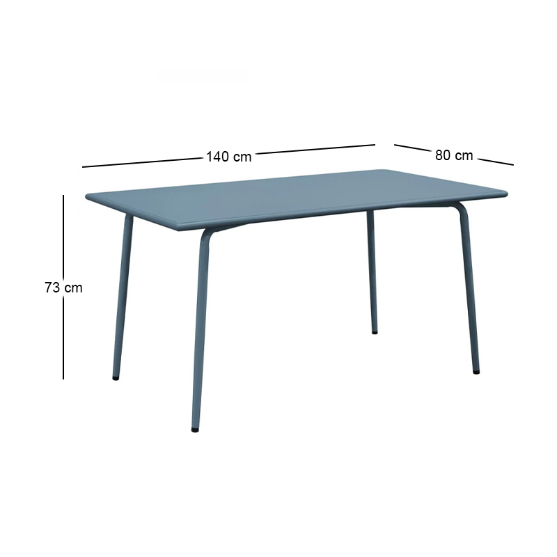 BRIO Flat Table-Pro 140x80cm Metal Sandy Blue 5415C