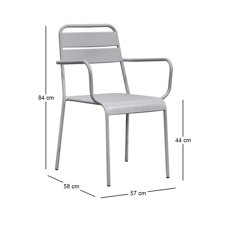 BRIO Stacking Armchair-Pro Metal Cool Grey 4C