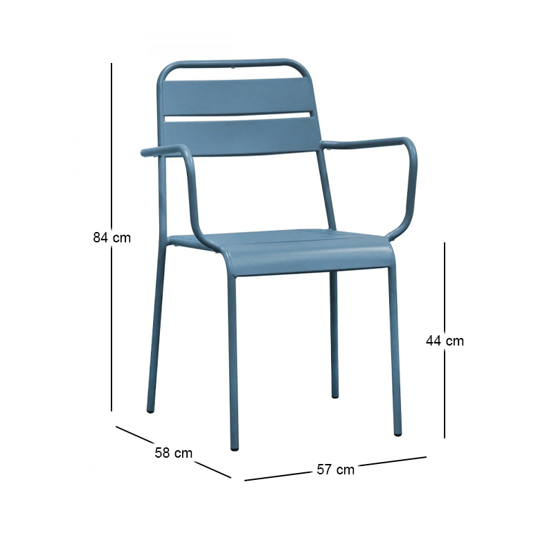 BRIO Stacking Armchair-Pro Metal Sandy Blue 5415C
