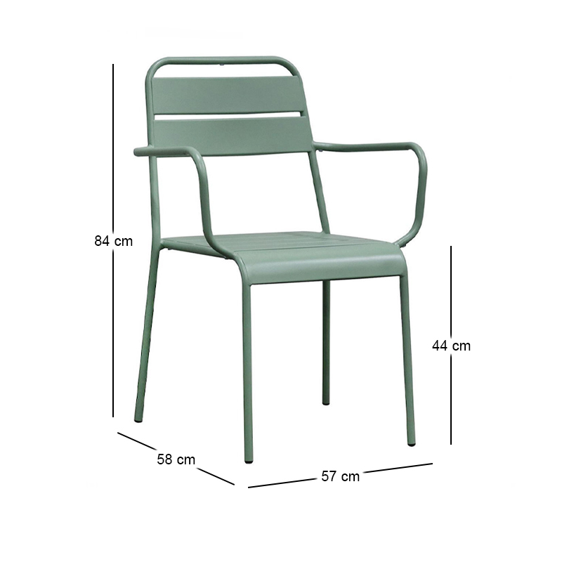 BRIO Stacking Armchair-Pro Metal Sandy Green 5635C