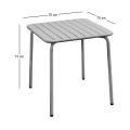 BRIO Slat Table-Pro 70x70cm Metal Cool Grey 4C