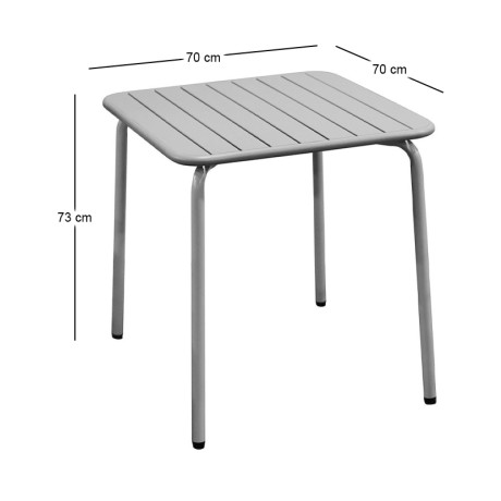 BRIO Slat Table-Pro 70x70cm Metal Cool Grey 4C
