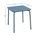 BRIO Slat Table-Pro 70x70cm Metal Sandy Blue 5415C