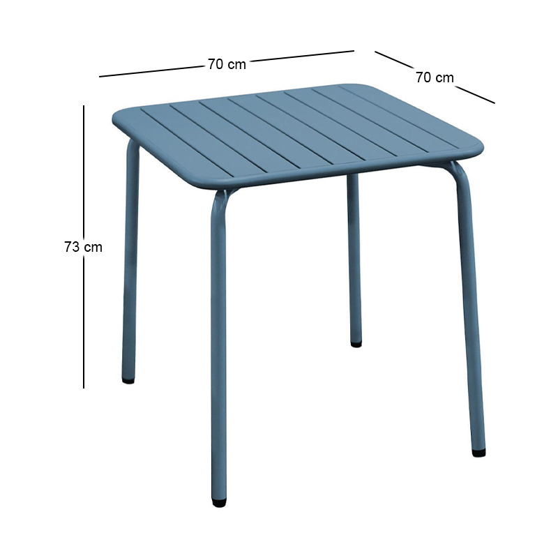 BRIO Slat Table-Pro 70x70cm Metal Sandy Blue 5415C