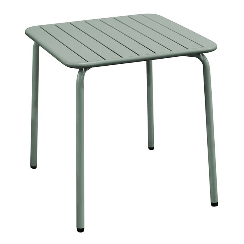 Τραπέζι κήπου Brio Slat Pro μεταλλικό χρώμα sandy green 5635C 70x70x73εκ.