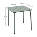 Τραπέζι κήπου Brio Slat Pro μεταλλικό χρώμα sandy green 5635C 70x70x73εκ.
