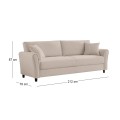 BRITAIN 3-Seater Sofa Beige Fabric