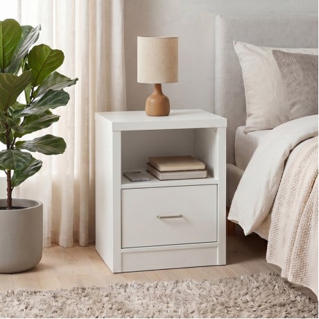 CALIBER Bedside 47x39x60 White 1-Drawer