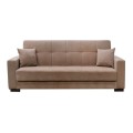 CARSON Sofa-Bed with Storage 3-Seater / Fabric Brown
