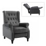 Πολυθρόνα relax - Μπερζέρα Chester ύφασμα velure χρώμα γκρι 78x85x104εκ.