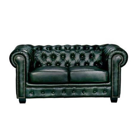 CHESTERFIELD 689 Καναπές Σαλονιού Καθιστικού 2Θέσιος / Δέρμα Antique Green