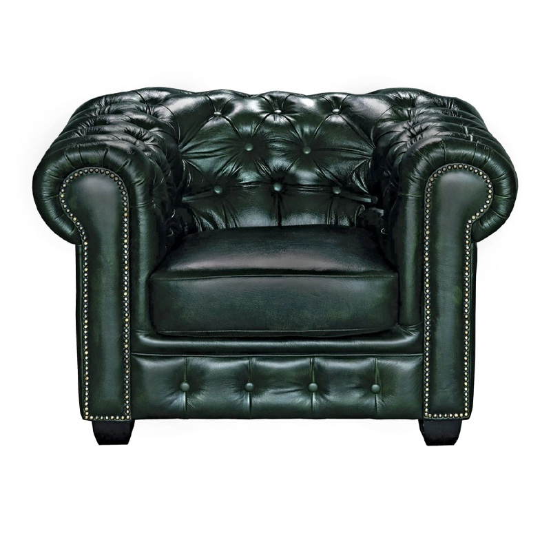 CHESTERFIELD 689 Πολυθρόνα Σαλονιού - Καθιστικού / Δέρμα Antique Green