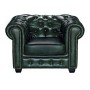 Πολυθρόνα Chesterfield Birmingham δερμάτινη χρώμα antique green 103x92x72εκ.