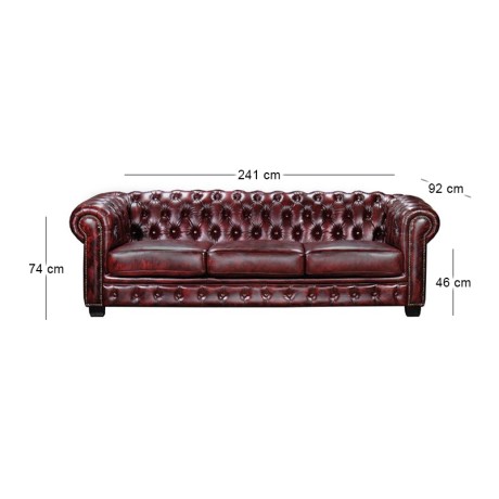 CHESTERFIELD Birmingham 4-S Leather Antique Red