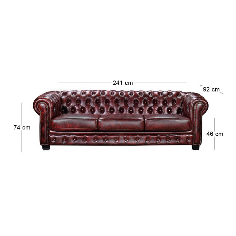 CHESTERFIELD Birmingham 4-S Leather Antique Red