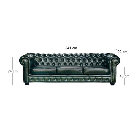 CHESTERFIELD Birmingham 4-S Leather Antique Green