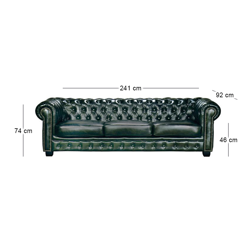 CHESTERFIELD Birmingham 4-S Leather Antique Green