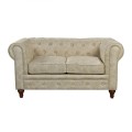 CHESTERFIELD York 2-Seater Sofa Beige Fabric