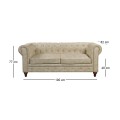 CHESTERFIELD York 3-Seater Sofa Beige Fabric