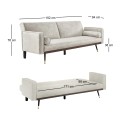 CLICK Sofa-Bed Fabric Suede Ecru