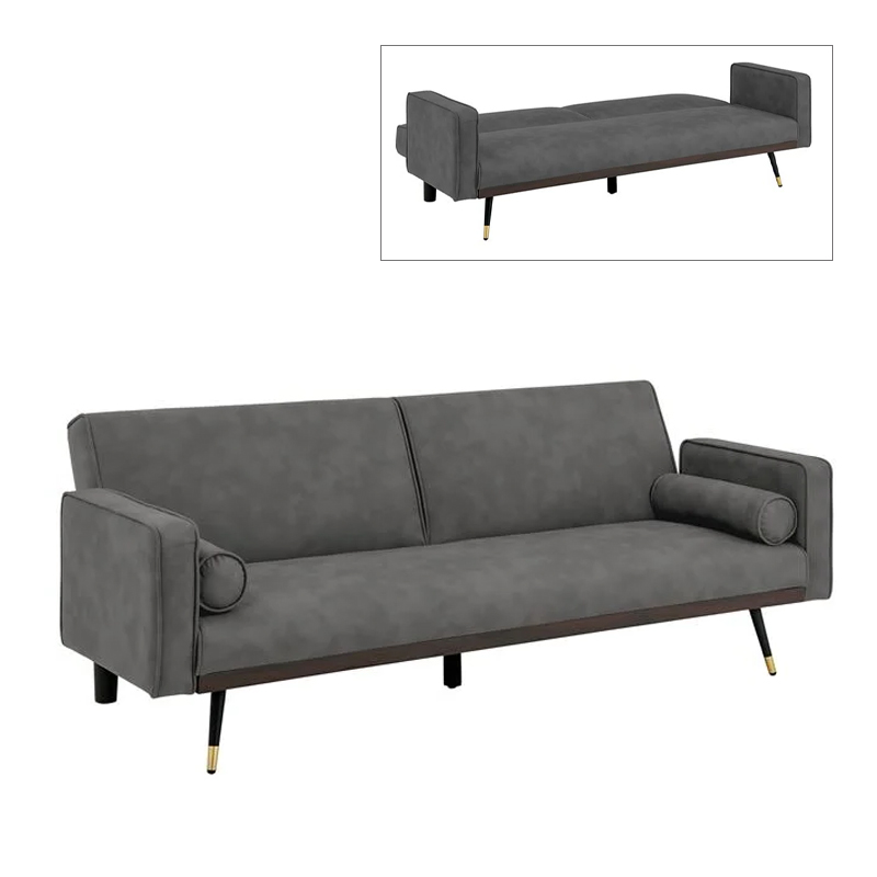 CLICK Sofa-Bed Fabric Suede Grey