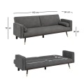 CLICK Sofa-Bed Fabric Suede Grey