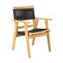 COFFEE Dining Armchair Acacia Natural, Rope Wicker Black
