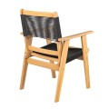 COFFEE Dining Armchair Acacia Natural, Rope Wicker Black
