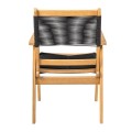 COFFEE Dining Armchair Acacia Natural, Rope Wicker Black