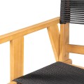 COFFEE Dining Armchair Acacia Natural, Rope Wicker Black