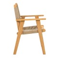 COFFEE Dining Armchair Acacia Natural, Rope Wicker Beige