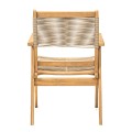 COFFEE Dining Armchair Acacia Natural, Rope Wicker Beige